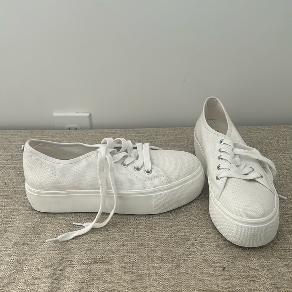 1” platform canvas sneakers
